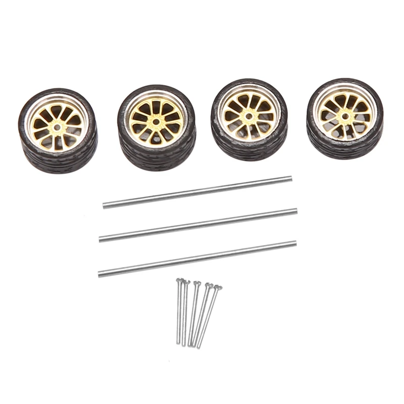 

4Pcs 1/64 Scale Steamer Alloy Wheels Tire Alloy Model Car General Modified Tire For 1:64 Vehicles General Model Tire