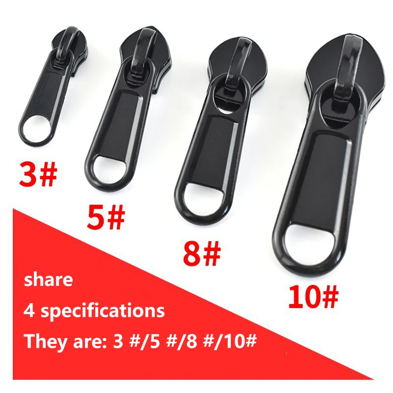 10Pcs Zipper Repair Kit Universal Metal Instant Rucksack Trunk Zipper Replacement Fix Sliding Teeth Head