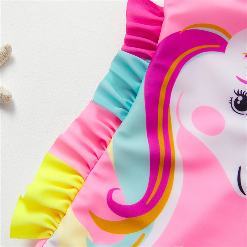 Girls Unicorn Swimsuit One-Piece Summer Backless Bathing Suits unicorn swimsuit