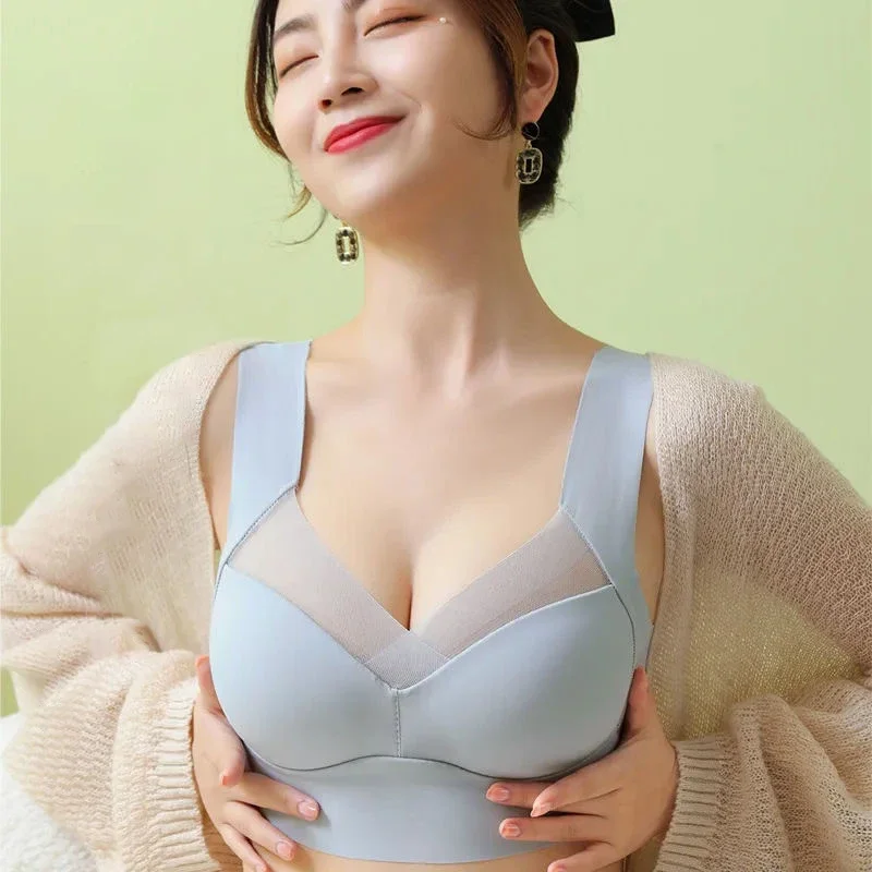 FallSweet 5PCS Seamless Lace Push Up Bra for Woman Plus Size Wire-Free Breathable Bralette Set Solid Backless Brassiere Lingerie 3