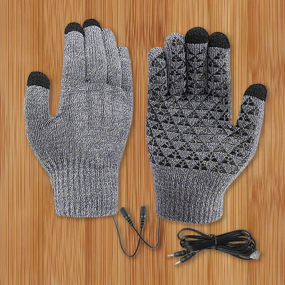 Portable Hand Warmer USB Heated Knitted Gloves Electric Constant Temperature Winter For Men Women
