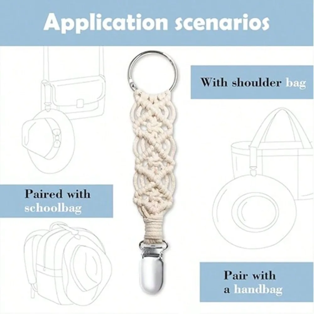Fashion Woven Hat Clip, Bag Accessory Hat Fixing Clip, Travel Hat Clip, Multifunctional Luggage Clip, Bag Decoration, Hat Hanger