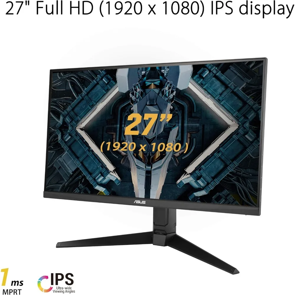 TUF Gaming VG279QL1A 27” HDR Gaming Monitor, 1080P Full HD, 165Hz (Supports 144Hz), IPS, 1ms, FreeSync Premium, 3
