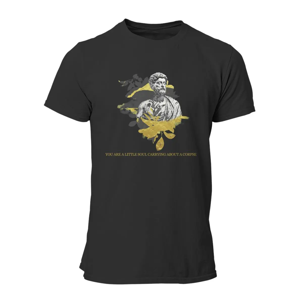 Marcus aurelius stoizismus du bist eine kleine Seele, die über eine Leiche stoisches T-Shirt trägt 100% Baumwolle bedruckte Kleidung – Detail 2