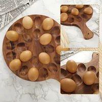 6/24 Holes Wooden Egg Tray Household Egg Storage Holder Kitchen Refrigerator Cooking Organizer Space Saving for Tabletop Display 2