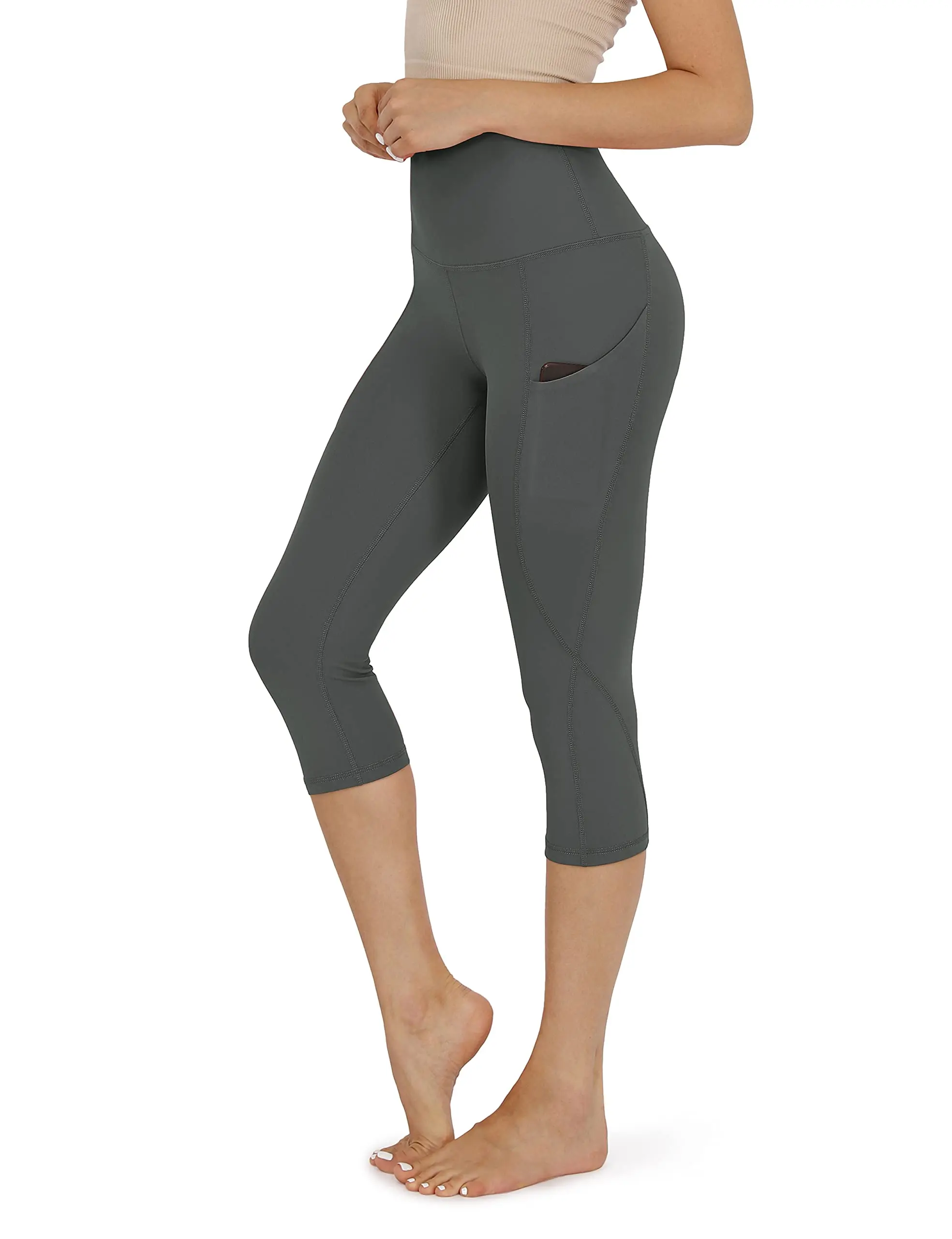 High Waisted Yoga Pants for Women with Pockets Capri Leggings for Women Workout Yoga Capris