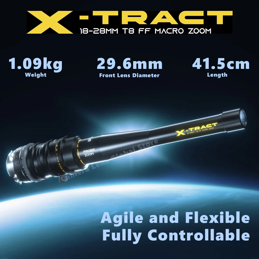 DZOFilm X-Tract 18-28mm T8 0 90 렌즈 항공우주 등급 알루미늄 합금 보호 등급 lP57 0 90 직접 시야 ♪ ARRI PL)