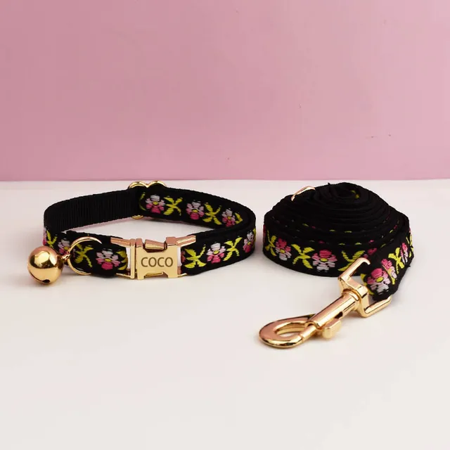 Adjustable Comfortable Cat Collar with Bell Personalized Pet Collar for Cats And Small Dogs metal hardware set cat collar 3