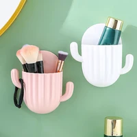Toothbrush Holder Wall Self-adhesive Seamless Cactus Storage Rack Box Organizer Bathroom Shelf  Shower Accessories 2
