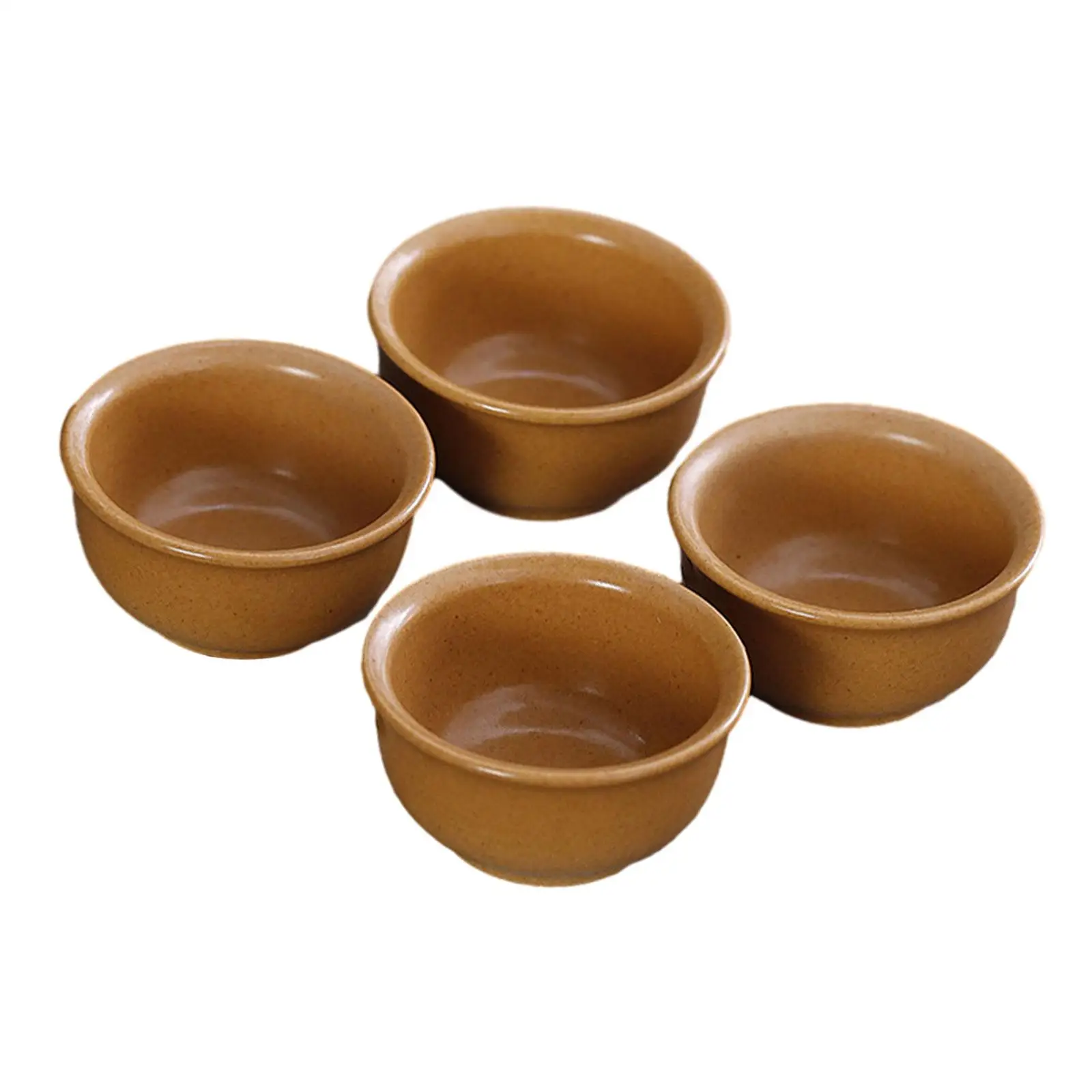 4x Ceramic Tea Cup Set Coffee Cup Portable Drinkware Tea Bowl Tea Cups for Travel Office Coffee Shop Latte Cappuccino