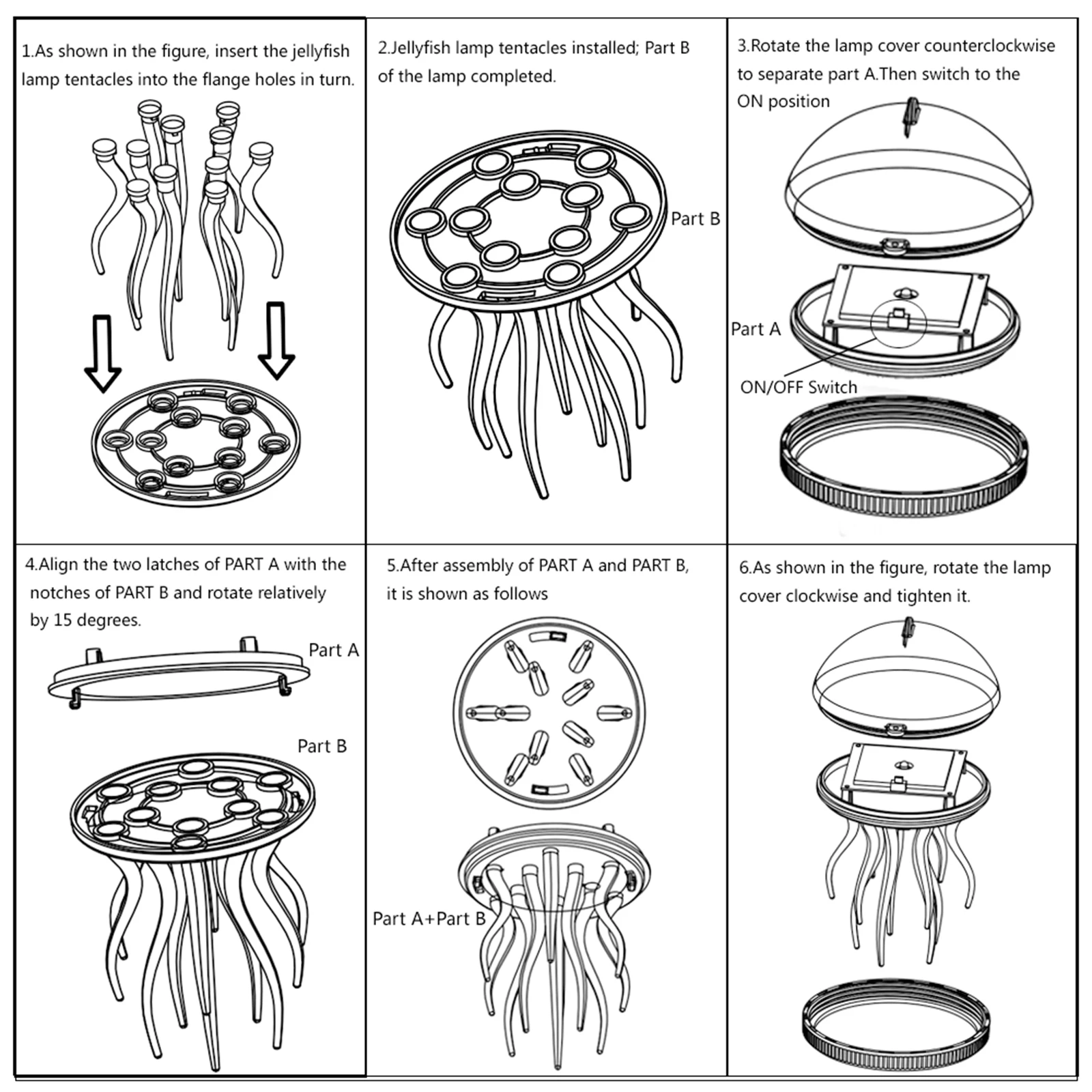 Solar Jellyfish Pool Light Dynamic RGB Color Changing Floating Pool Light Waterproof Atmosphere Light for Party Wedding Decor