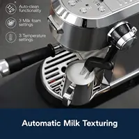 Dedica Maestro Plus Espresso Machine with Automatic Steam Wand for Latte, Cappuccino, Coffee, Stainless Steel, EC950M 2