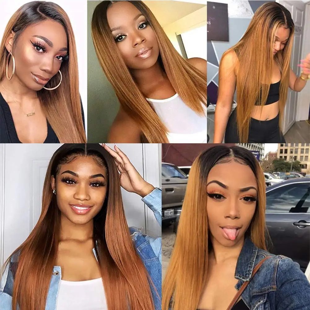 T1B/30 Body Wave Bundles Remy Hair Brown 1/2/3 Straight Human Hair Extensions Weaving