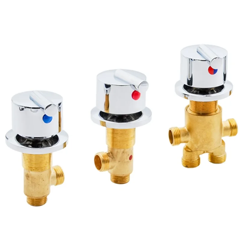 ก๊อกน้ําอ่างอาบน้ําเย็น Hot Tap วาล์วผสมน้ําทองแดงหนาห้องน้ําวาล์วอุปกรณ์อาบน้ํา 1