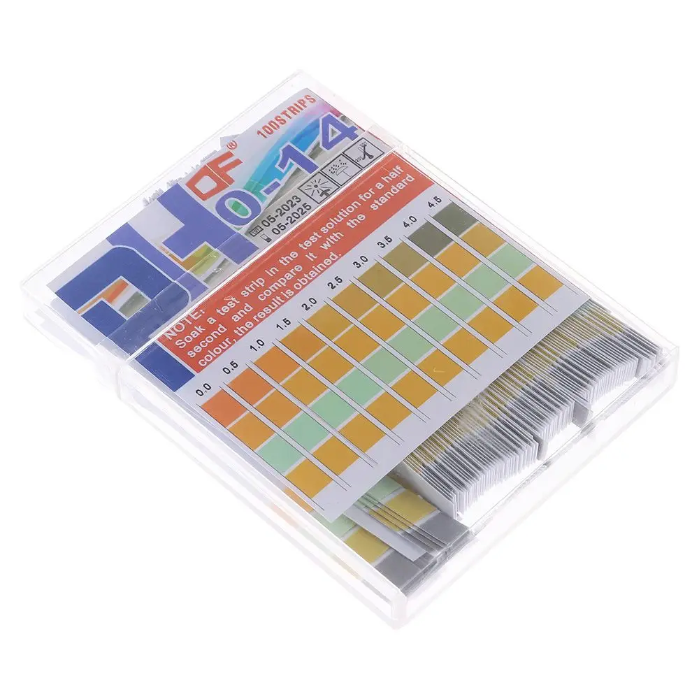 

Easy to carry Compact size Full Range Easy To Match pH Test Strips 0-14 pH Test Paper 0.5 Accuracy 100ct High Accuracy