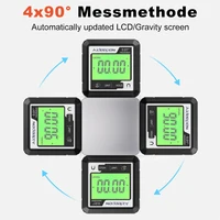 Digital Level Angle Gauge 360 LCD Electronic Protractor Mini Angle Finder Bevel Gauge Inclinometer with Magnetic Base Backlight 2