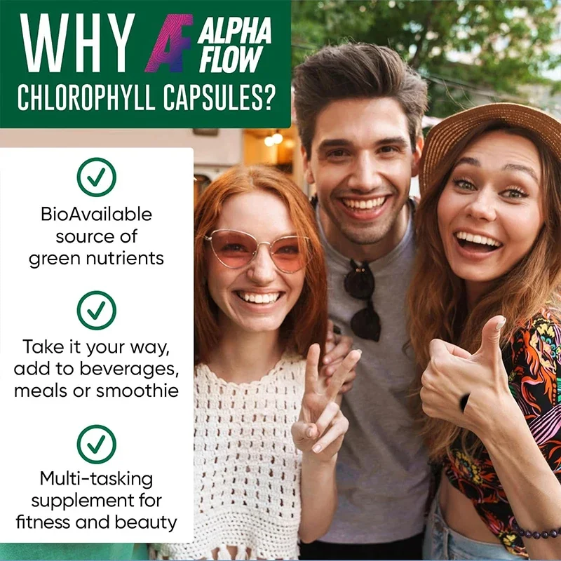 Chlorophyll Capsules 600mg - for Energy, Immunity, Skin & Internal Deodorant 6