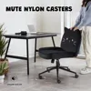 Armless Office Desk Chair with Wheels,Ergonomic Criss Cross Legged Computer Chair with Fabric Padded, Height Adjustable 6