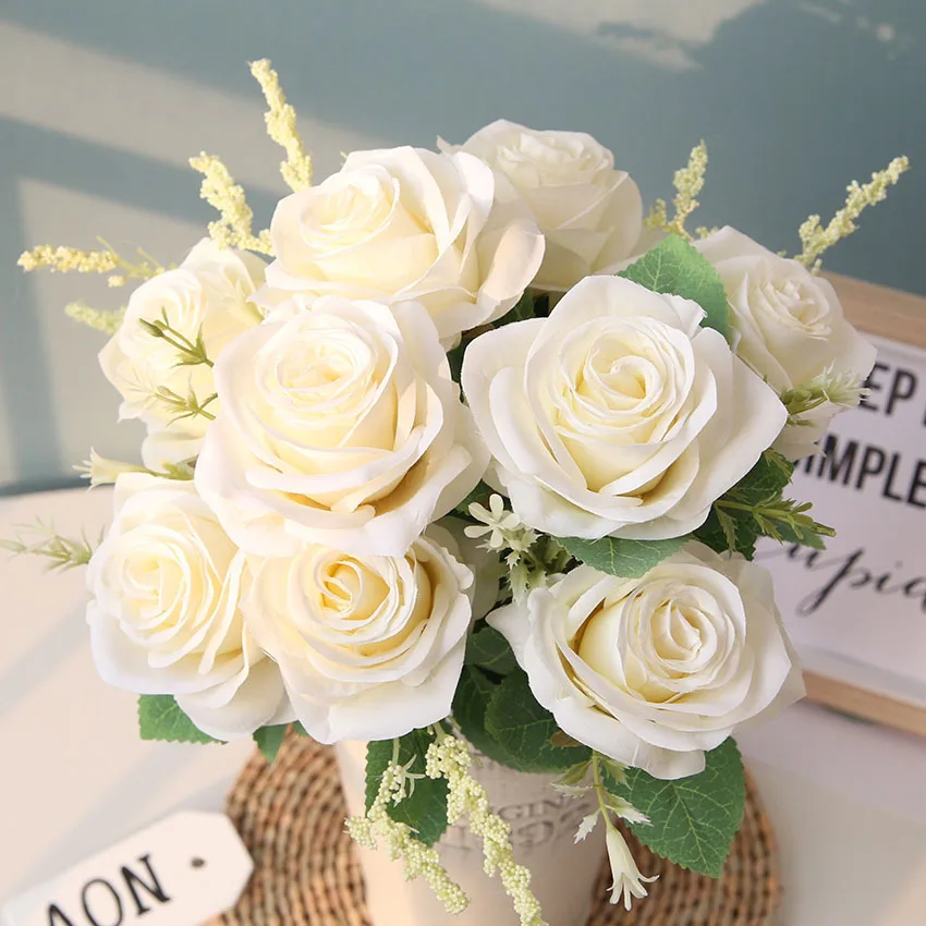 Elegant Rose Bouquet: Artificial Floral Arrangement for Weddings, Parties, and Home Decor