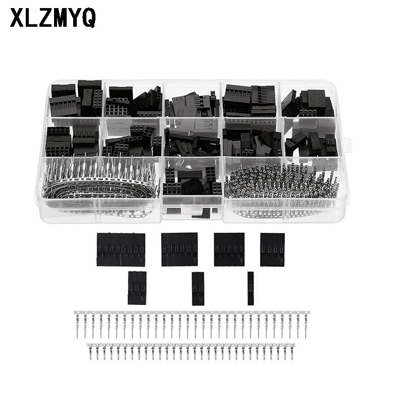620 pcs DuPont 2.54mm Pitch SM Pin and SN-28B Crimp 1 2 3 4 5 6 Pin Connector Male Female Crimp Terminal DIY Electronic Kits