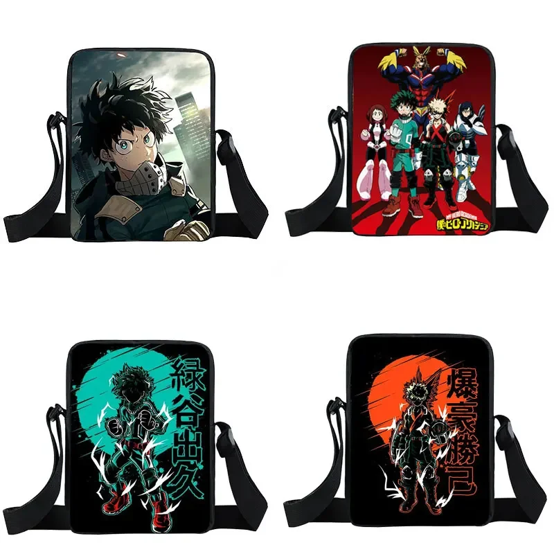 Anime Boku No Hero Academia Messenger Bag Izuku Midoriya Bakugou Katsuki Crossbody Bag My Hero Academia Shoulder Bags for Travel mens messenger bag women messenger bag