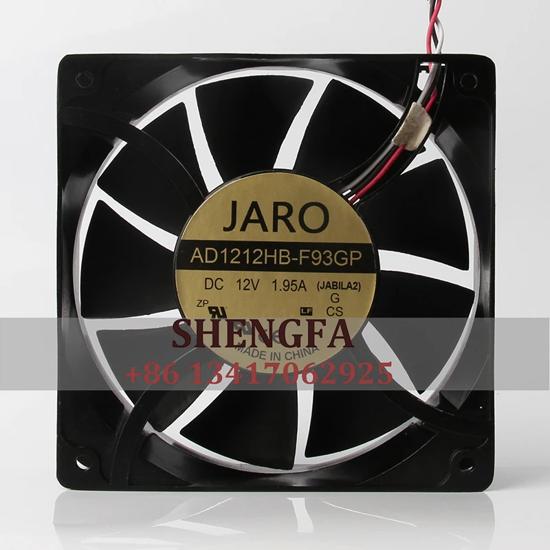 JARO AD1212HB-F93GP Case Cooling Fan  DC12V 1.95A 120x120x38mm 12CM 12038 Aluminum Frame Double Ball Bearing Industrial lucbit fan dc12v 1 65a cooling fan 12cm 6000rpm btc s9 s9i s9k s9j miner mining machine