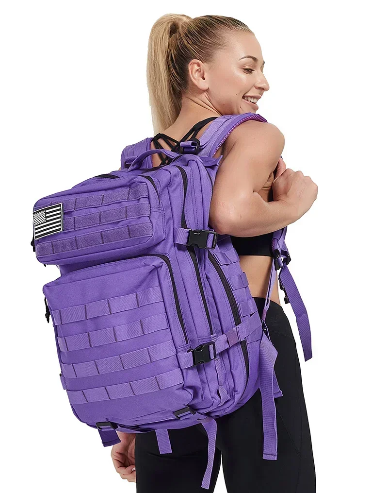 45L Tactical Backpack - Large Capacity Outdoor Hiking  Camping Bag for Men  Women