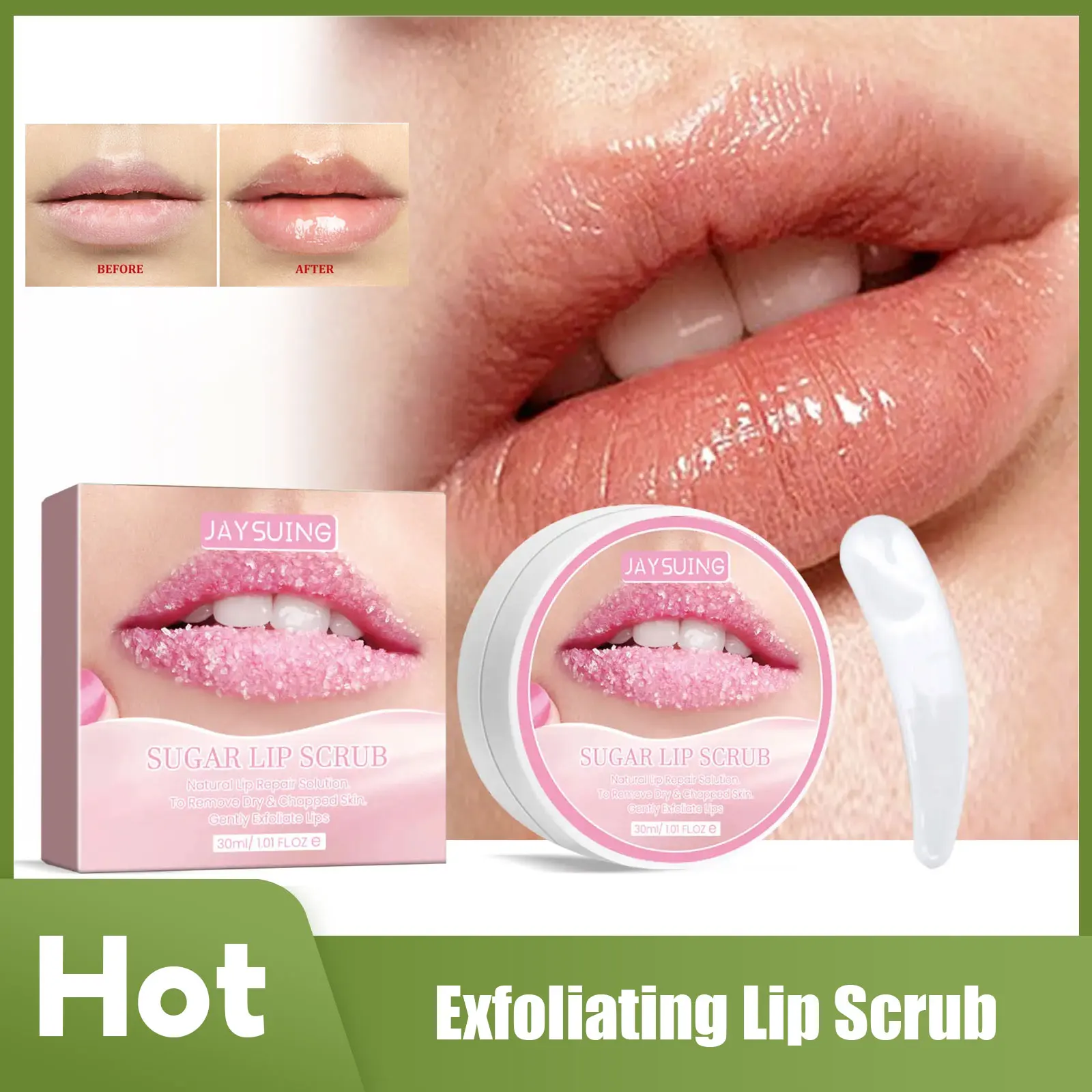 

Exfoliating Lip Scrub Anti Dryness Removing Dead Skin Lighten Lip Fine Lines Hydrating Moisturizing Nourishing Lip Care Cream