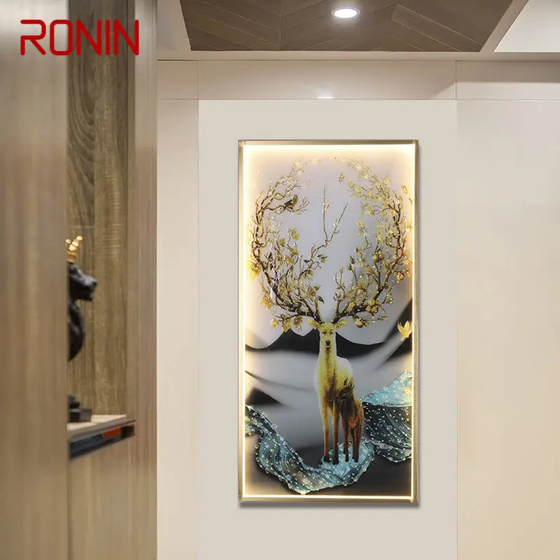 

RONIN Wall Sconces Lamps Contemporary Deer Figure LED Rectangle Mural Light Creative For Home