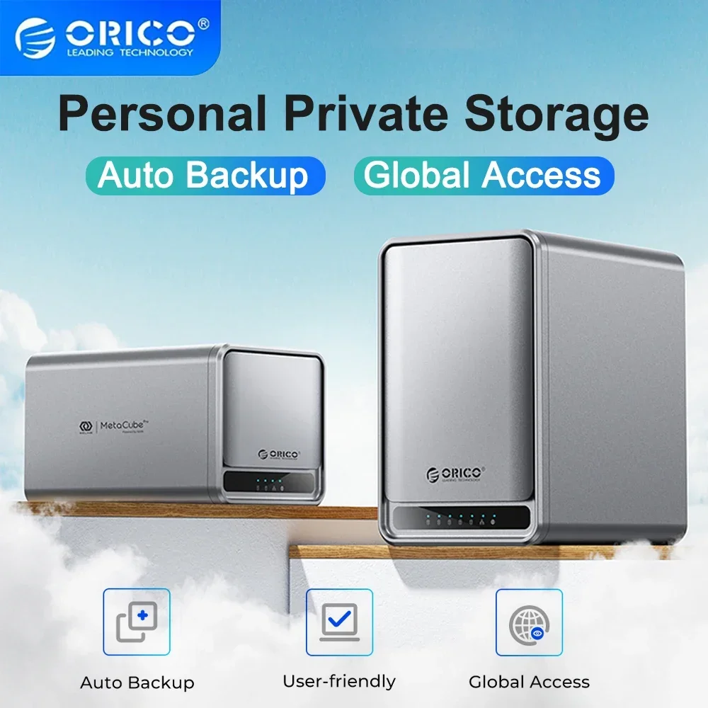 ORICO NAS Storage 2/5 Bay Personal Cloud Network Storage External Hd Case Supports Remote Access,Shared Data, for Pc Case RAID