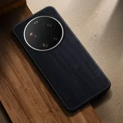 Modern Stylish Wooden Pattern PU Leather Case - Premium Cover for Xiaomi 17 (Black)