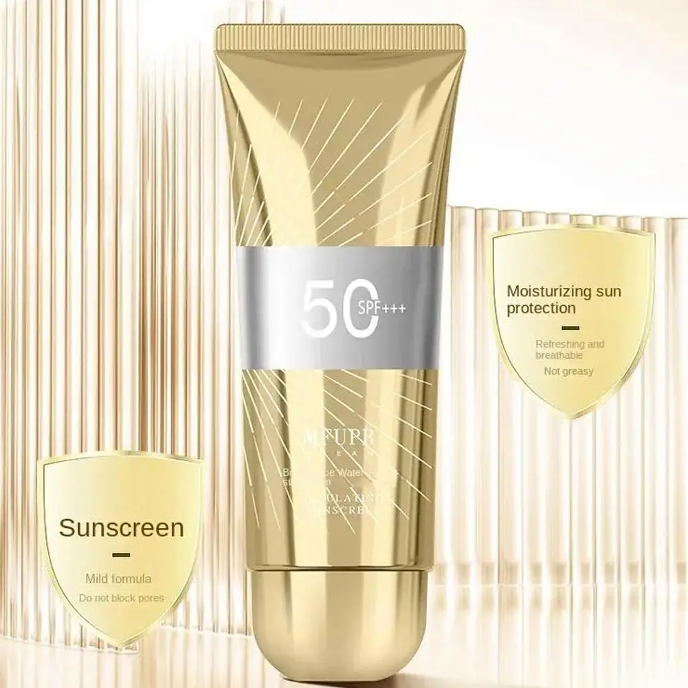 60ml Facial Moisturizing Sunscreen Anti-UV SPF50+ Refreshing Whitening Isolation Light Primer Sun Protection Body Sunscreen