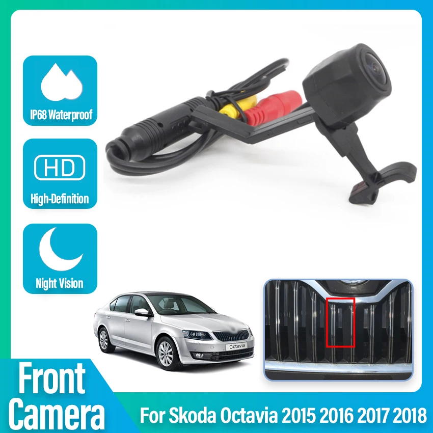 

HD CCD Car Front View Parking Night Vision Positive Waterproof Logo Camera For Skoda Octavia 2015 2016 2017 2018 wide-angle