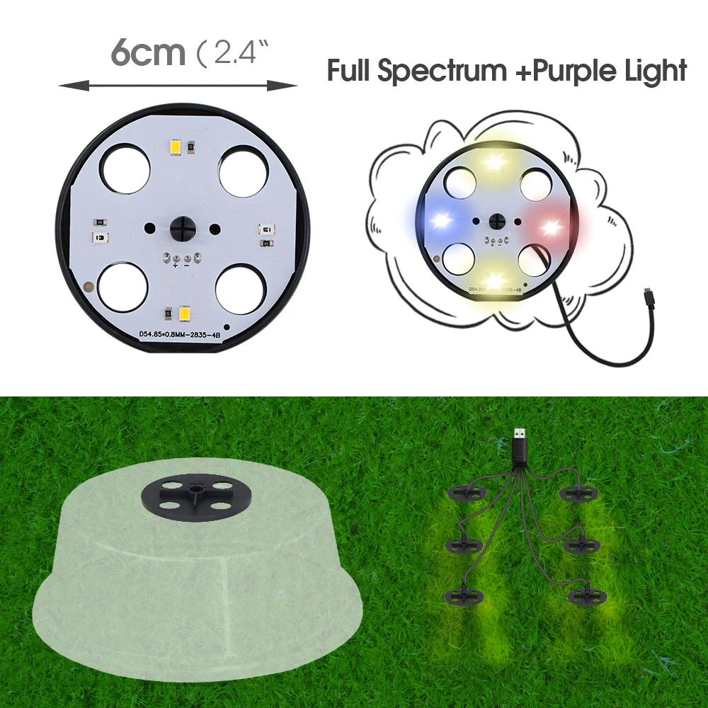 Greenhouse Germination Led Plant Lamps Beads Grow Lights Full Spectrum Purple Lighting for Seed Starter Tray Kit Red Blue hydroponic germination tray