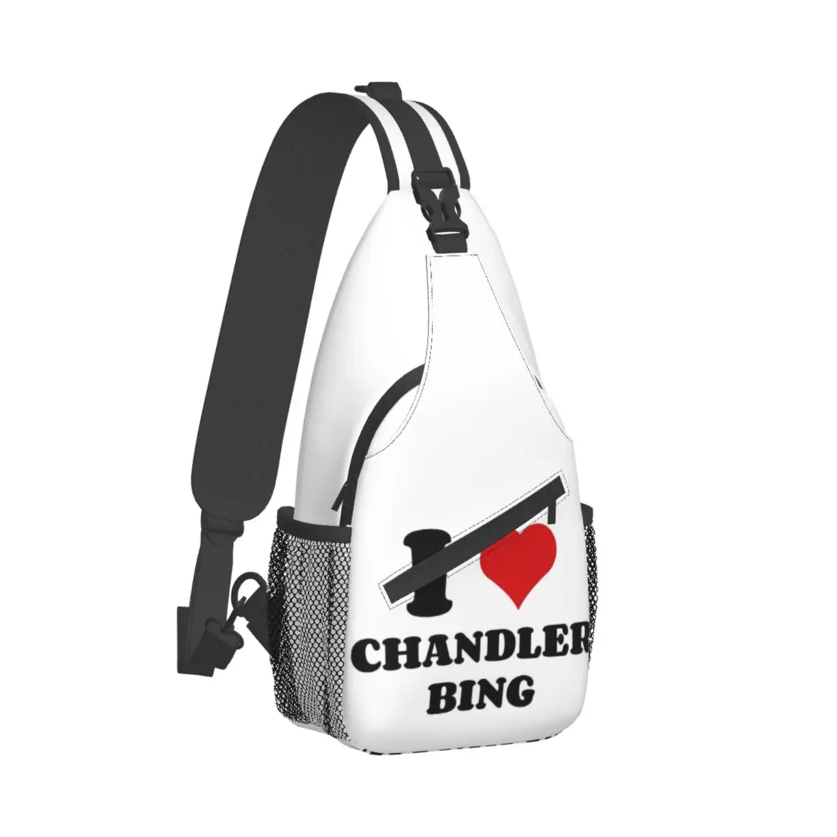 

I Heart Chandler Bing Matthew Perry Crossbody Sling Bag Cool Chest Bag Shoulder Backpack Daypack for Travel Hiking Camping Bag