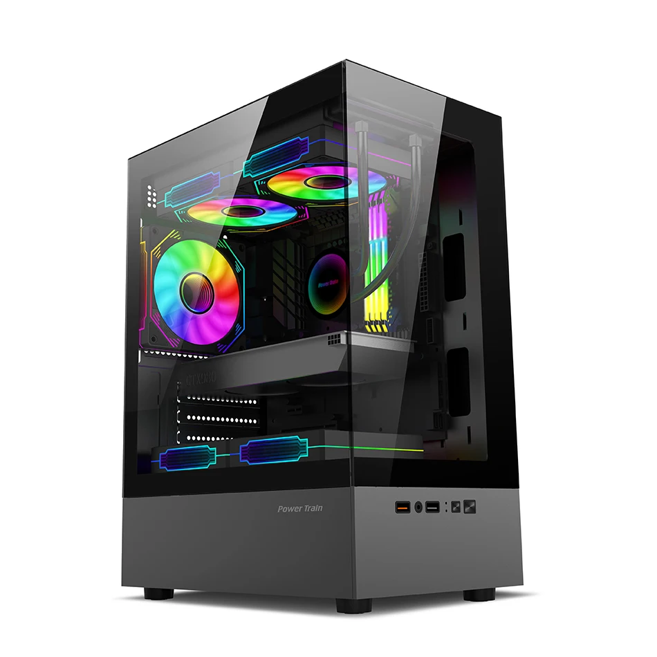 PC case power train illusionary realm desktop computer case seaview room side transparent M-ATX/ITX chassis support 240 water cooler