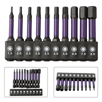 10Pcs Hex Head Wrench Drill Bit With Screwdrivers Bit Holder Set 1/4" Quick Release Shank Magnetic Screwdriver Bit Tools H1.5-H8 1