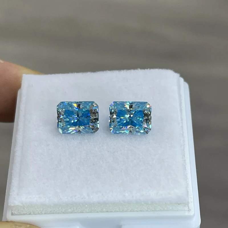 0.5-10ct 플랫 씨 블루 랩 성장 모이사나이트 스톤 하트 루즈 모이사나이트 다이아몬드 아스처/에메랄드/타원형 모이사나이트 루즈 스톤