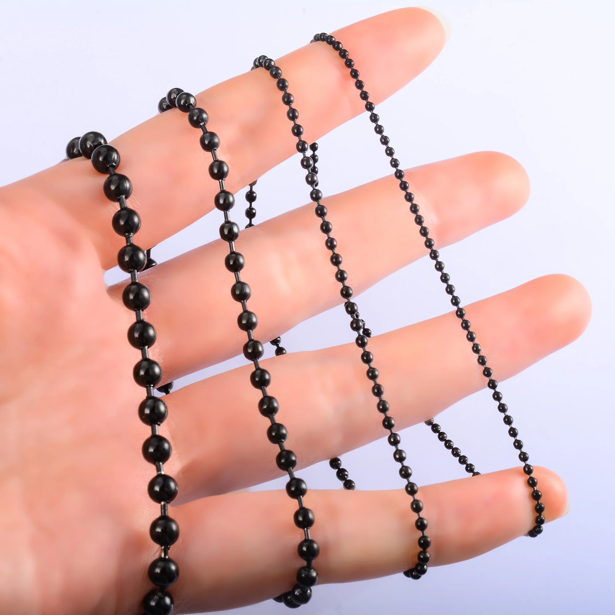 Men Bead Bracelet for Women Stainless Steel Link Ball Hand Ankle Chain Bangle Black Plated Anklet Rolo Jewelry Accessories Gift bangle bracelet stainless steel bracelet chain bracelet beaded bracelet