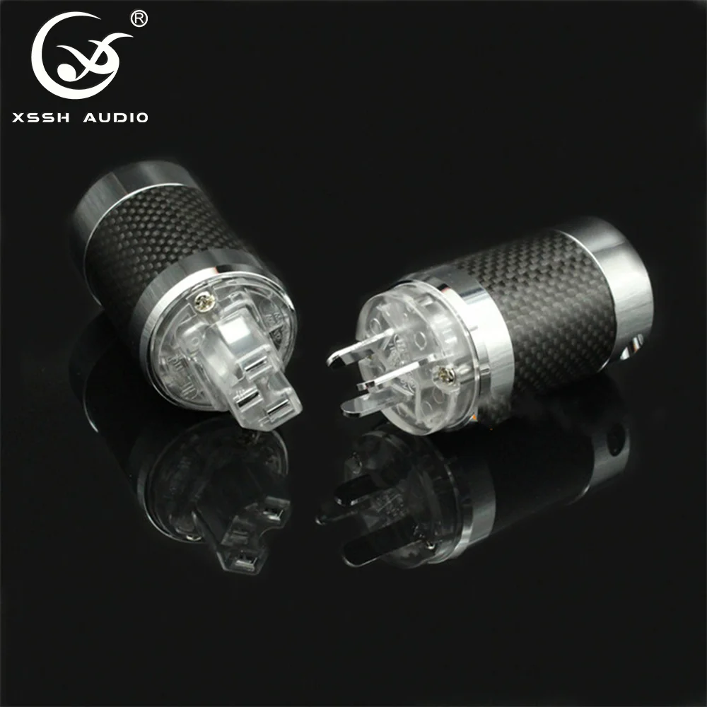 Elektrische Buchse xssh yivo hi-end us eu iec Kohle faser Tellur Kupfer rhodiniert DIY 3-polige Wechselstrom kabel Stecker – Detail 3