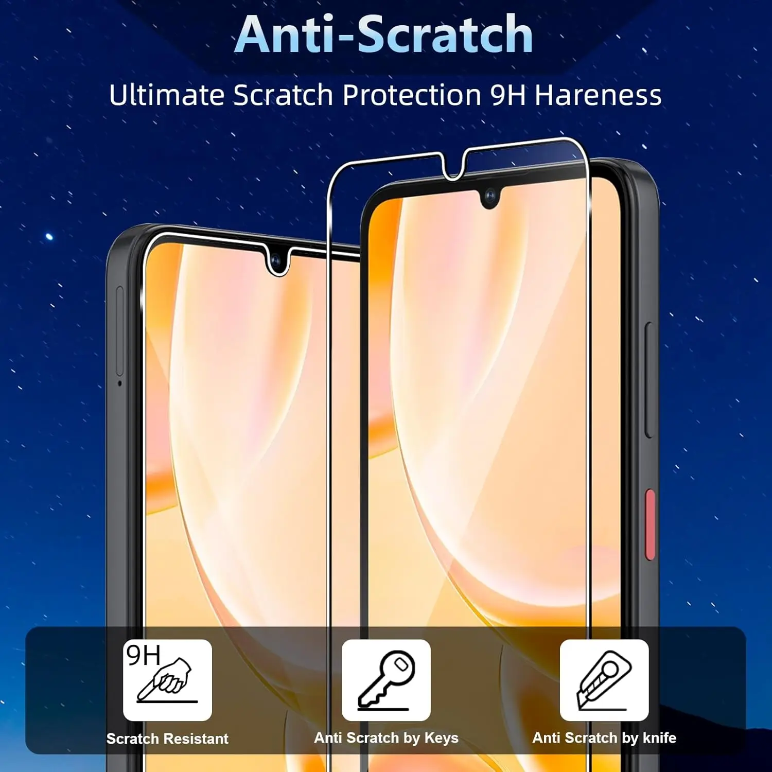 Premium Tempered Glass Screen Protector Film (2/3/4 Pack)