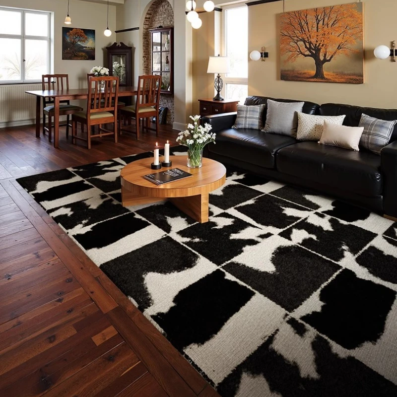 Retro High-end Living Room Carpet Bohemian Style Fashionable Bedroom Rug Large Area Light Luxury Art Sofa Coffee Table Mat Tapis