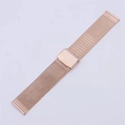 Sleek Unisex Stainless Steel Mesh Belt Watch Band - Multiple Size Options - 18mm (Rose Gold)