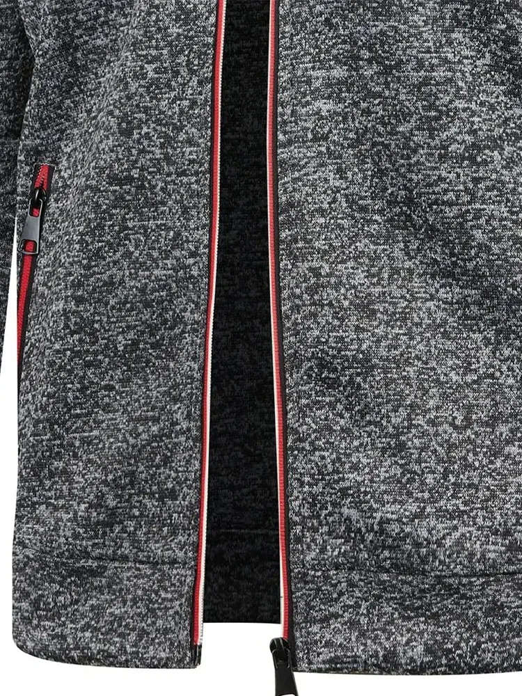 Giacca spessa da uomo autunno/inverno con cerniera lunga 5