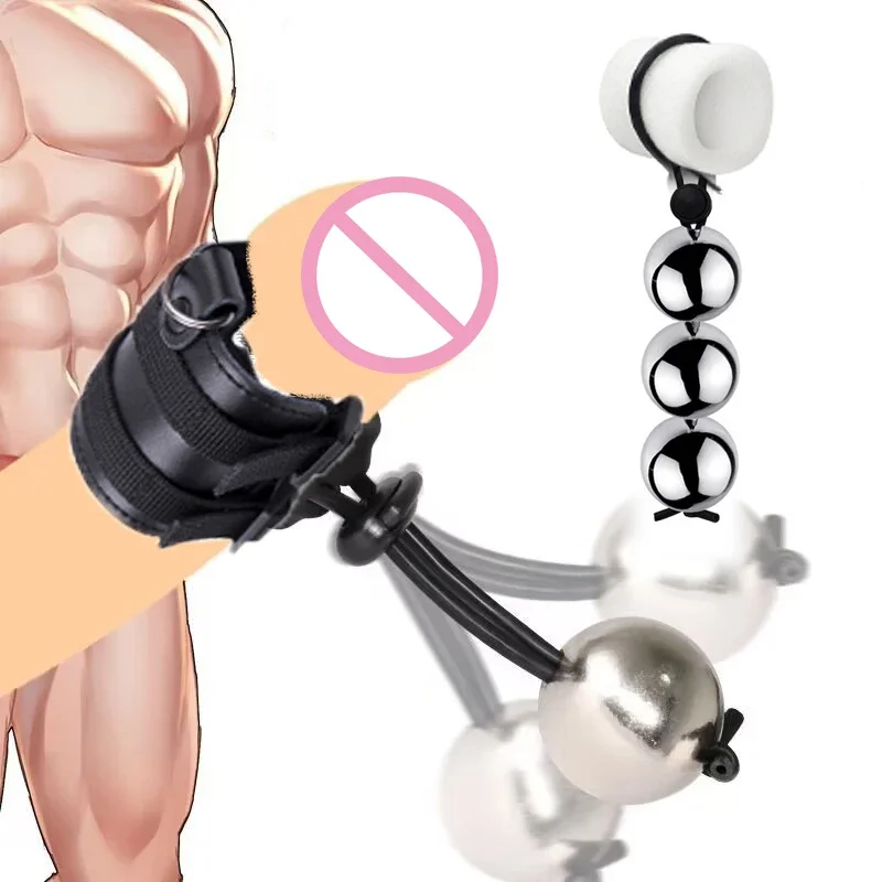 Male Spreader Penis Ring Weight Ball Stretching Apparatus Glans Ghost Physical Exercise Masturbator for Man Train