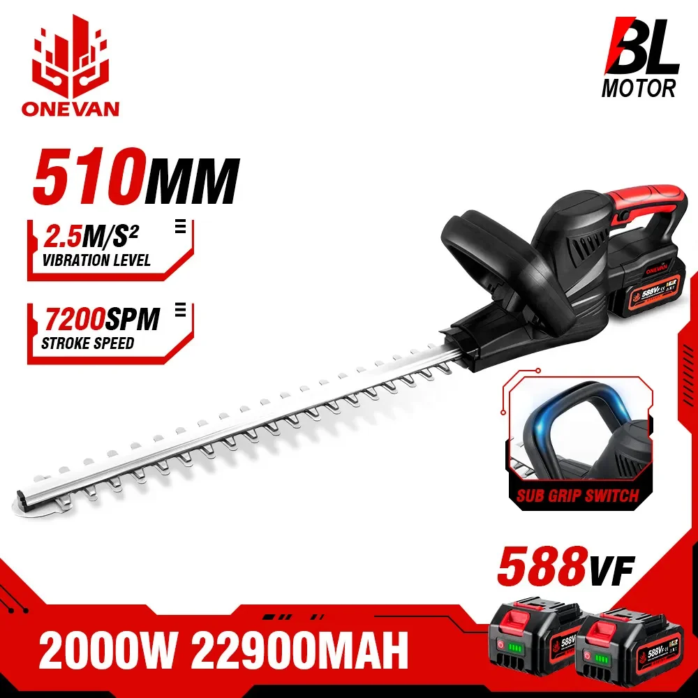 Oenvan 2000W Tagliasiepi Elettrico Senza Spazzole Senza Fili Tosaerba Per Attrezzi Da Giardino Potatore Per Erba Trimmer Per Batteria Makita 18V