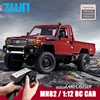 ZWN 1:12/1:16 Retro Rc Car With LED Lights Full-scale Simulation Vehicle Professional 4WD Remote Control Pickup Truck Model Toys 1
