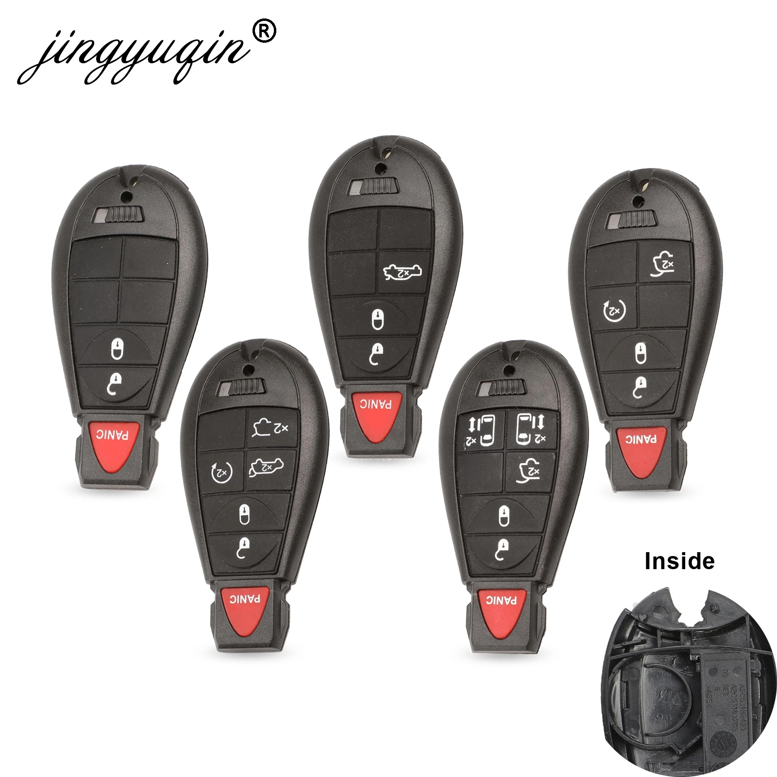 Remote Case Smart Key Shell Case For Jeep Grand Cherokee Chrysler 300 Town & Country Dodge Challenger Charger Journey Fob
