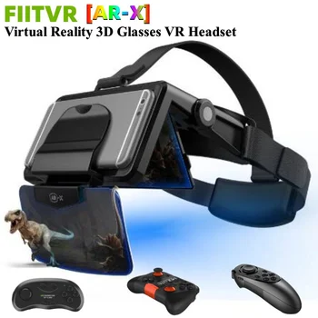 AR-X VR 안경, 가상 현실 3D 안경, HD IMAX 게임 카드보드 VR 헤드셋, 4.7-6.3 인치 스마트폰 접이식, 향상된 VR 헬멧