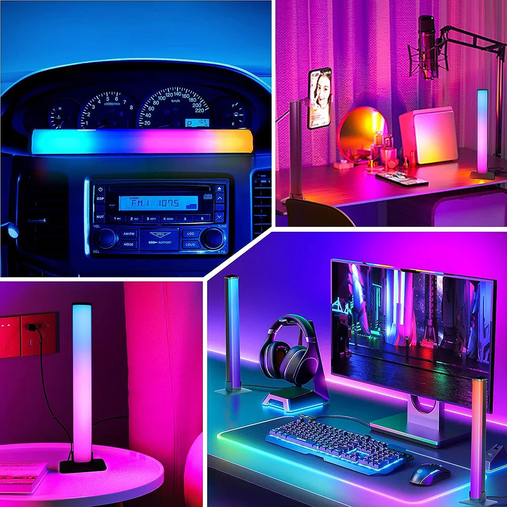 LED Light Bar Smart LED Light Bars RGB 16 Colour TV Backlights Remote Music Sync Gaming Lights Rhythm Ambient Pickup Lamp Mood Lighting